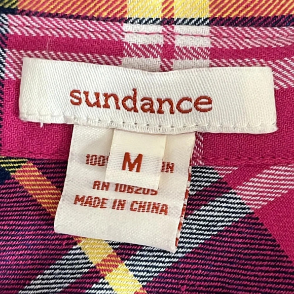 Sundance Hayden Creek Pink Plaid Peplum Flannel Top - NWOT - Size Medium - Picture 5 of 8